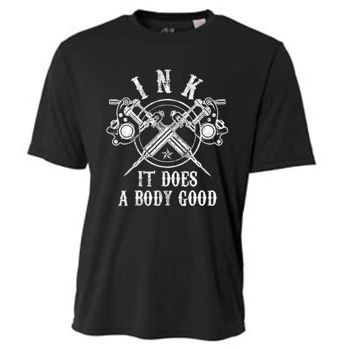 Attoo Guns Vintage Ink Inked Funny Attoo Artist Gift Cooling Performance Crew T-Shirt