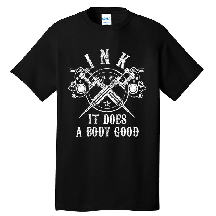 Attoo Guns Vintage Ink Inked Funny Attoo Artist Gift Tall T-Shirt