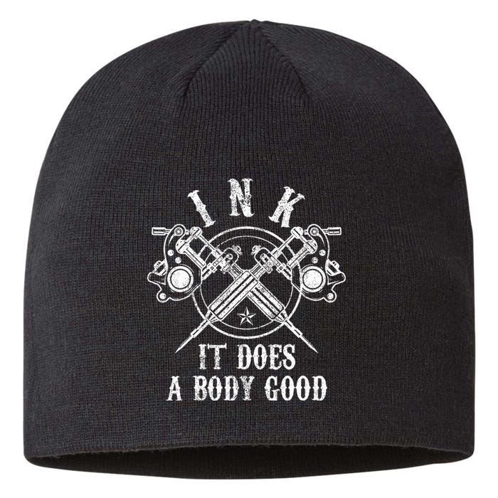 Attoo Guns Vintage Ink Inked Funny Attoo Artist Gift Sustainable Beanie