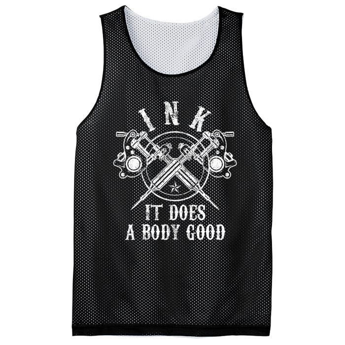 Attoo Guns Vintage Ink Inked Funny Attoo Artist Gift Mesh Reversible Basketball Jersey Tank