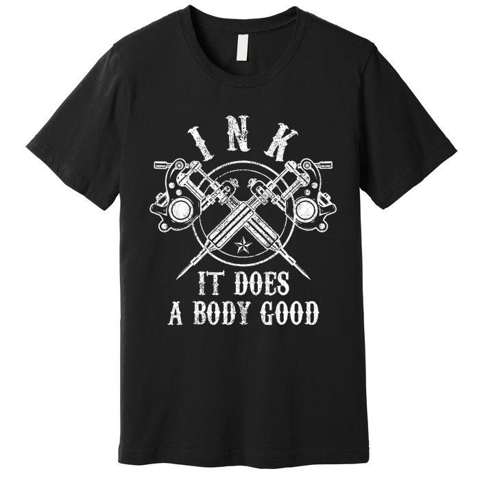 Attoo Guns Vintage Ink Inked Funny Attoo Artist Gift Premium T-Shirt