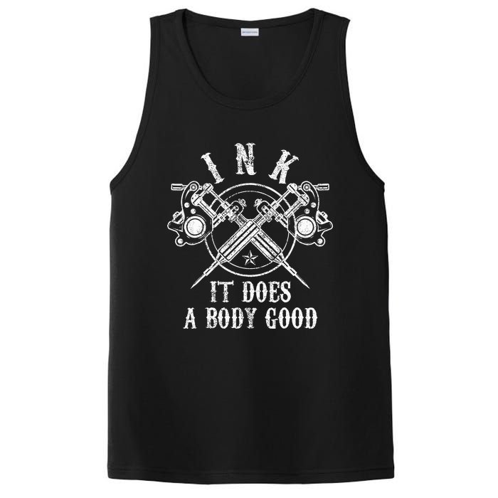 Attoo Guns Vintage Ink Inked Funny Attoo Artist Gift PosiCharge Competitor Tank