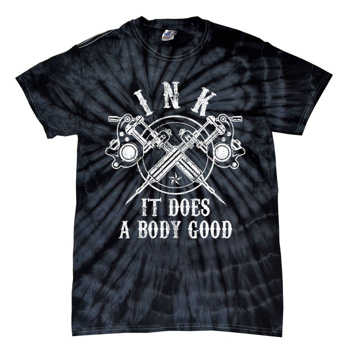 Attoo Guns Vintage Ink Inked Funny Attoo Artist Gift Tie-Dye T-Shirt