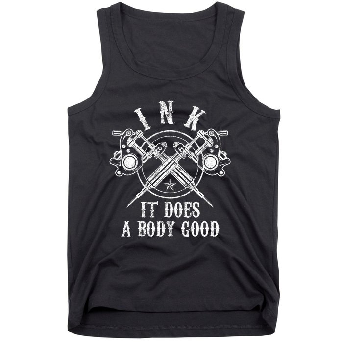 Attoo Guns Vintage Ink Inked Funny Attoo Artist Gift Tank Top