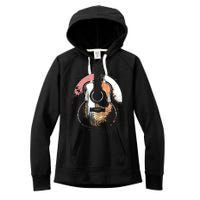 Acoustic Guitar Vintage Guitarist Cool Retro Music Graphic Women's Fleece Hoodie