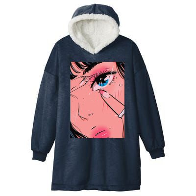 Anime Girl Vaporwave Egirl Aesthetic Japanese Otaku Hooded Wearable Blanket