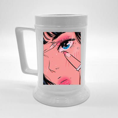 Anime Girl Vaporwave Egirl Aesthetic Japanese Otaku Beer Stein