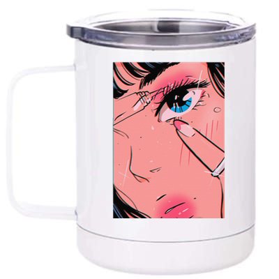 Anime Girl Vaporwave Egirl Aesthetic Japanese Otaku 12 oz Stainless Steel Tumbler Cup