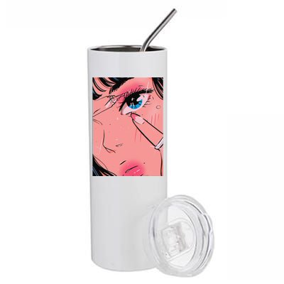 Anime Girl Vaporwave Egirl Aesthetic Japanese Otaku Stainless Steel Tumbler