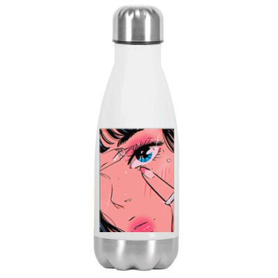 Anime Girl Vaporwave Egirl Aesthetic Japanese Otaku Stainless Steel Insulated Water Bottle