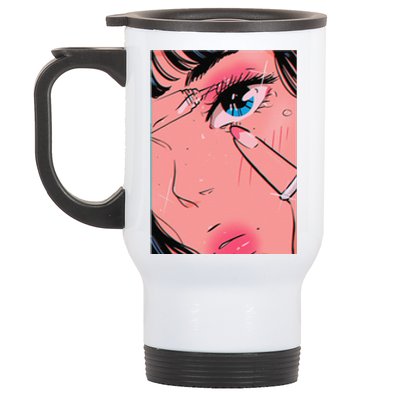 Anime Girl Vaporwave Egirl Aesthetic Japanese Otaku Stainless Steel Travel Mug