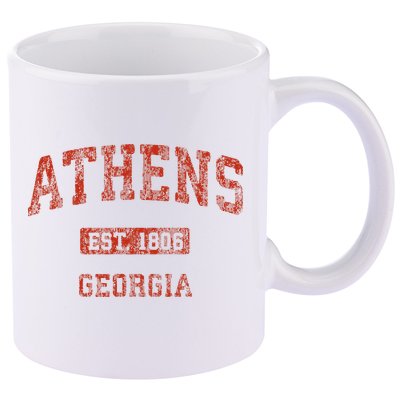 Athens Georgia Vintage Athletic Sports 11oz C Handle Ceramic Mug