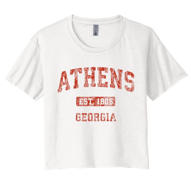 Athens Georgia Vintage Athletic Sports Crop Top