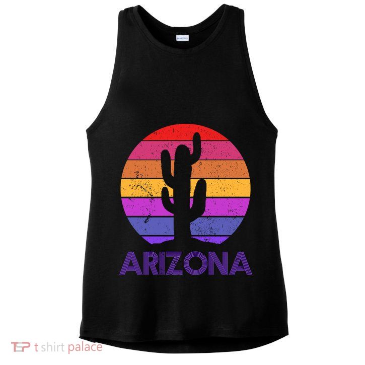 Arizona Gift Vintage Retro Cactus Souvenir Gift Ladies PosiCharge Tri-Blend Wicking Tank