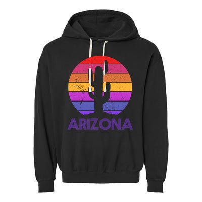 Arizona Gift Vintage Retro Cactus Souvenir Gift Garment-Dyed Fleece Hoodie