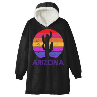 Arizona Gift Vintage Retro Cactus Souvenir Gift Hooded Wearable Blanket