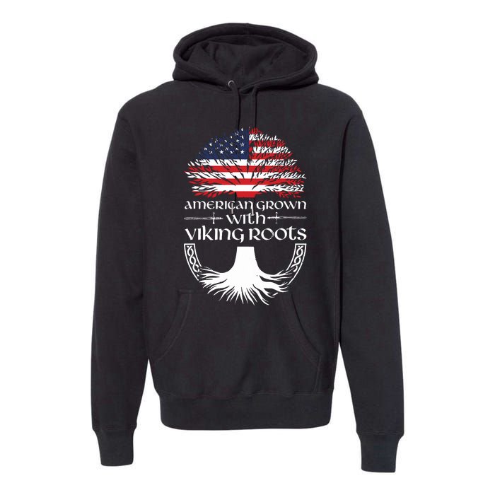 American Grown Viking Roots Warrior Nordic Viking Premium Hoodie