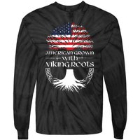 American Grown Viking Roots Warrior Nordic Viking Tie-Dye Long Sleeve Shirt