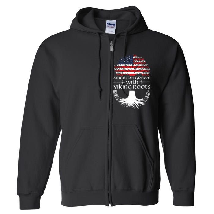 American Grown Viking Roots Warrior Nordic Viking Full Zip Hoodie