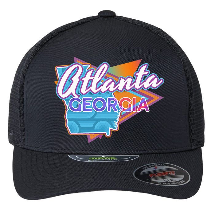 Atlanta Georgia Vintage Retro Throwback Flexfit Unipanel Trucker Cap