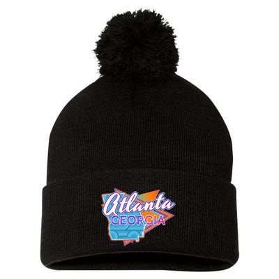 Atlanta Georgia Vintage Retro Throwback Pom Pom 12in Knit Beanie