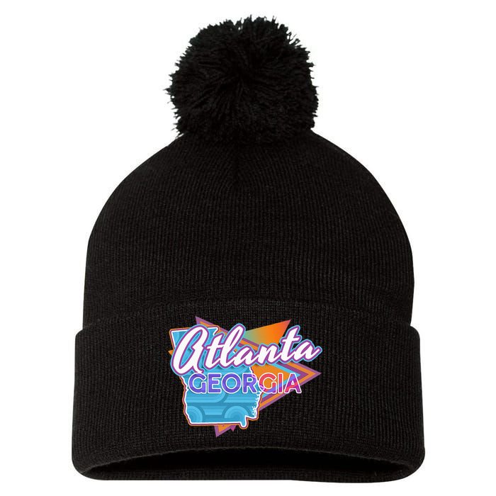 Atlanta Georgia Vintage Retro Throwback Pom Pom 12in Knit Beanie