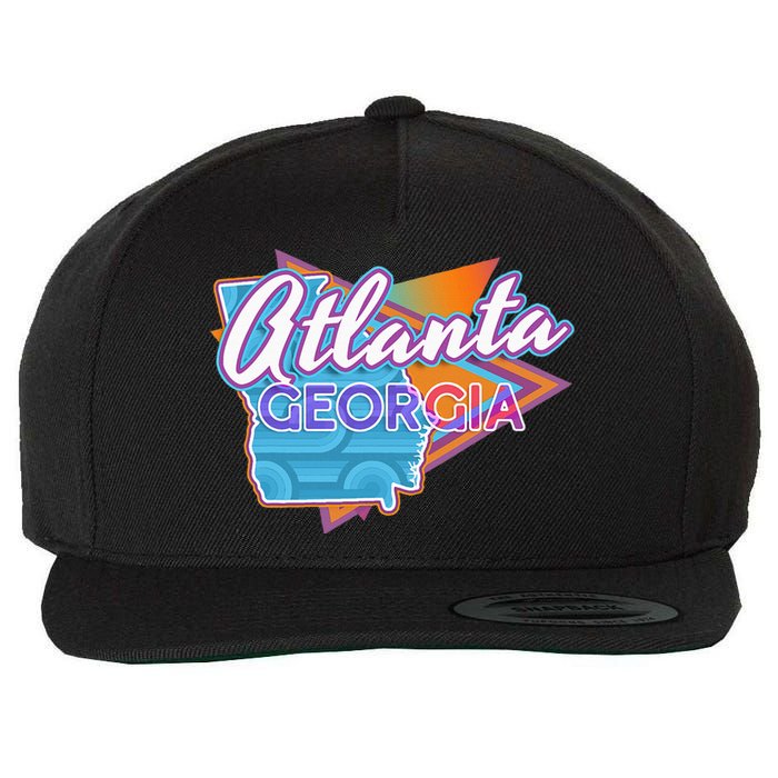 Atlanta Georgia Vintage Retro Throwback Wool Snapback Cap