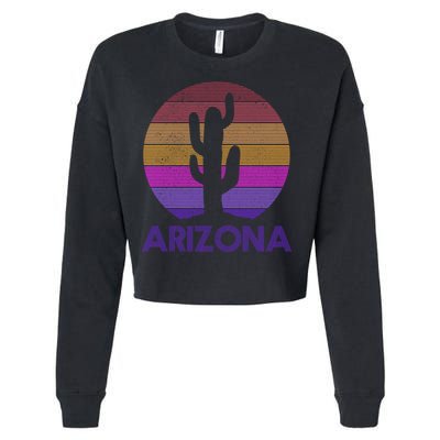 Arizona Gift Vintage Retro Cactus Souvenir Gift Cropped Pullover Crew