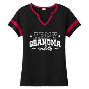 Army Grandma Vibes Ladies Halftime Notch Neck Tee