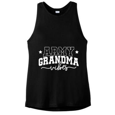 Army Grandma Vibes Ladies PosiCharge Tri-Blend Wicking Tank
