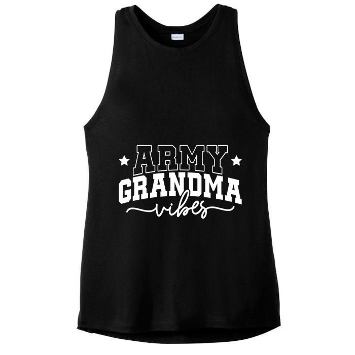 Army Grandma Vibes Ladies PosiCharge Tri-Blend Wicking Tank