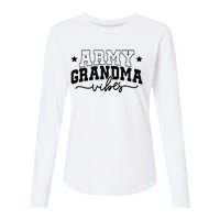 Army Grandma Vibes Womens Cotton Relaxed Long Sleeve T-Shirt