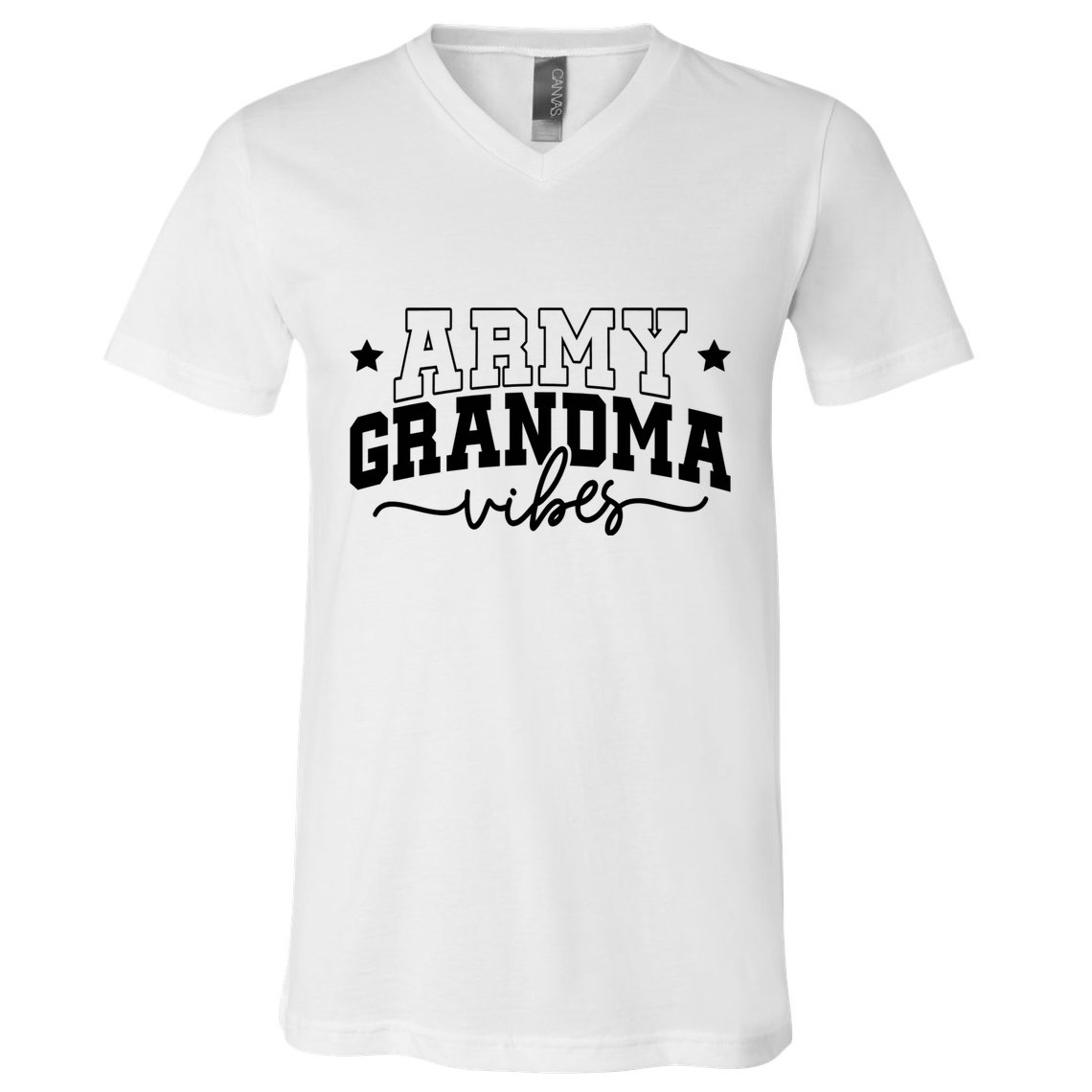 Army Grandma Vibes V-Neck T-Shirt
