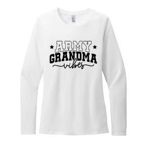 Army Grandma Vibes Womens CVC Long Sleeve Shirt