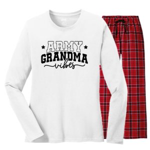 Army Grandma Vibes Women's Long Sleeve Flannel Pajama Set 