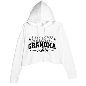 Army Grandma Vibes Crop Fleece Hoodie