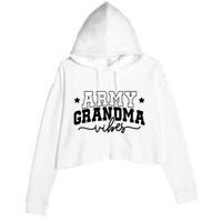 Army Grandma Vibes Crop Fleece Hoodie