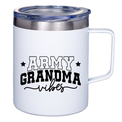 Army Grandma Vibes 12oz Stainless Steel Coffee Mug
