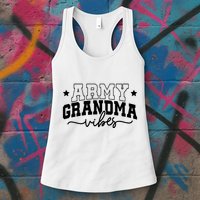 Army Grandma Vibes Womens Tank Top