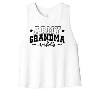 Army Grandma Vibes Women's Racerback Cropped Tank