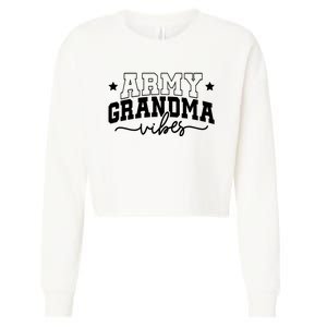 Army Grandma Vibes Cropped Pullover Crew