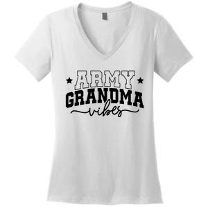 Army Grandma Vibes Women's V-Neck T-Shirt