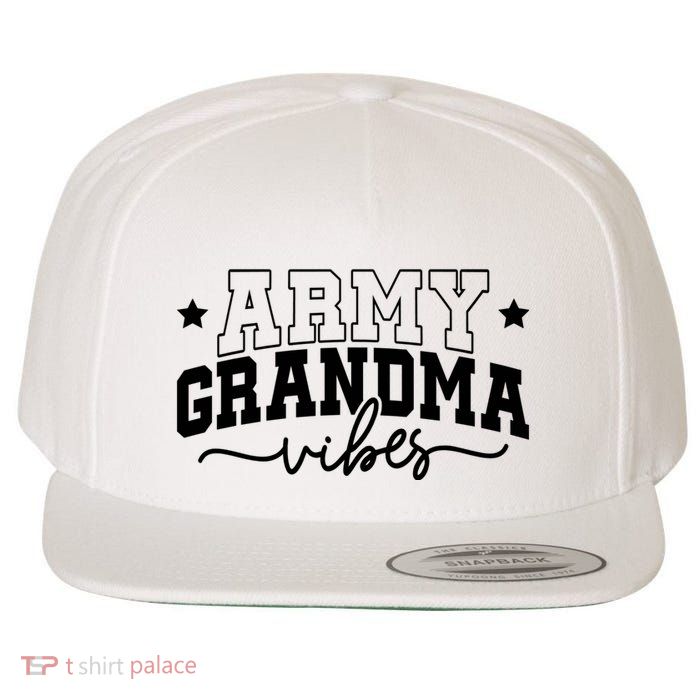 Army Grandma Vibes Wool Snapback Cap