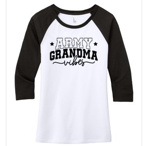 Army Grandma Vibes Women's Tri-Blend 3/4-Sleeve Raglan Shirt