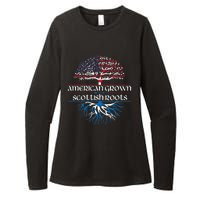 American Grown With Scottish Roots Scotland Pride Heritage Womens CVC Long Sleeve Shirt