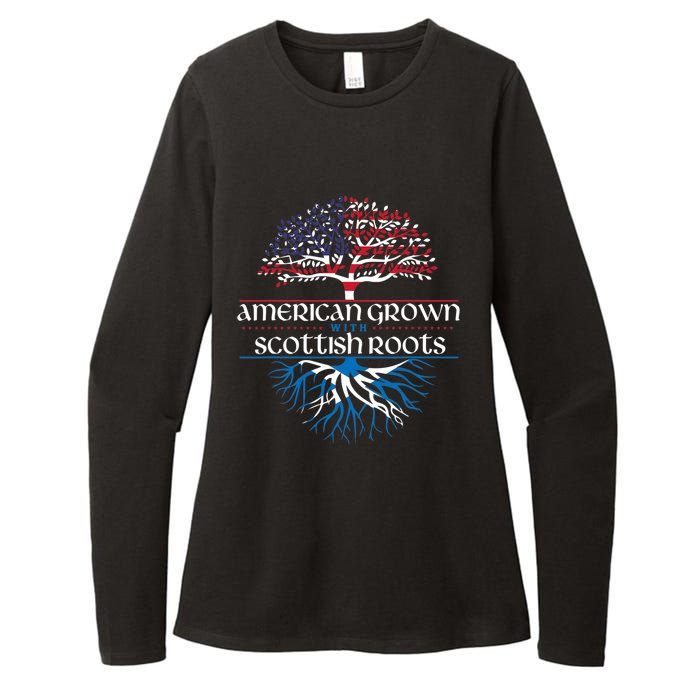 American Grown With Scottish Roots Scotland Pride Heritage Womens CVC Long Sleeve Shirt