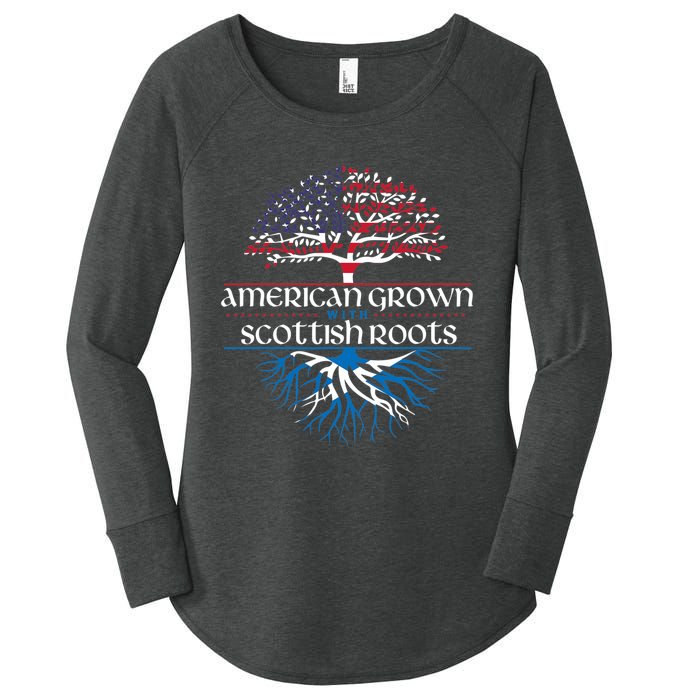 American Grown With Scottish Roots Scotland Pride Heritage Women's Perfect Tri Tunic Long Sleeve Shirt