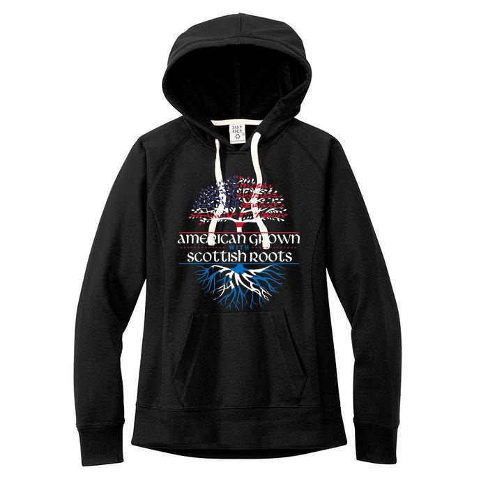 American Grown With Scottish Roots Scotland Pride Heritage Women's Fleece Hoodie