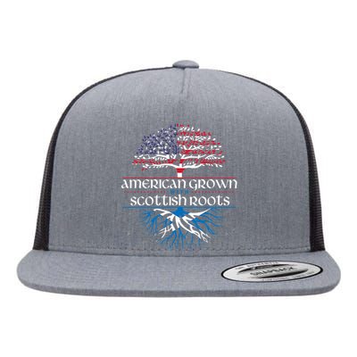 American Grown With Scottish Roots Scotland Pride Heritage Flat Bill Trucker Hat