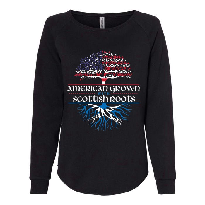 American Grown With Scottish Roots Scotland Pride Heritage Womens California Wash Sweatshirt